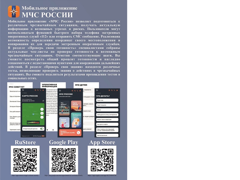 Мобильное приложения МЧС России.